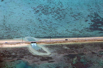 The causeway between Foa and Lifuka islands Ha'apai after Cyclone Ian. Image: Tina Brown Pulu